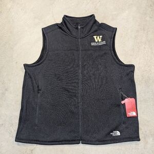 The North Face Gray/Black Fleece Vest with Embroidery UW